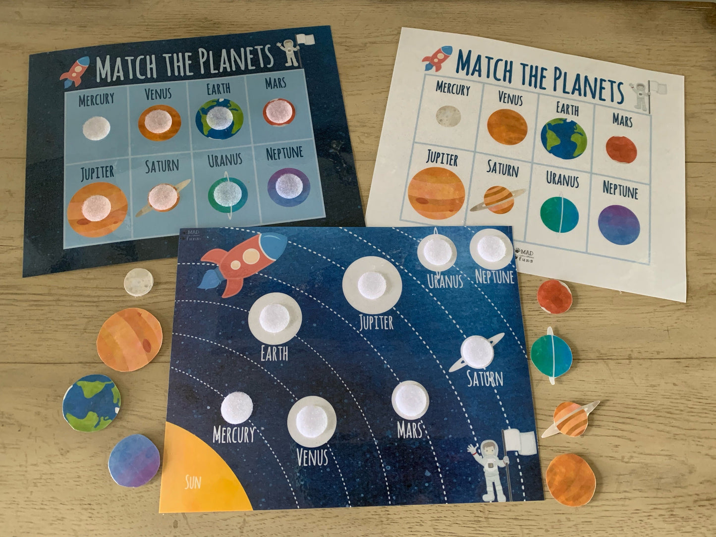 Solar System Learning Planets Activity | INSTANT PRINTABLE DOWNLOAD | Planet Matching Game | Toddler Busy Binder Activities