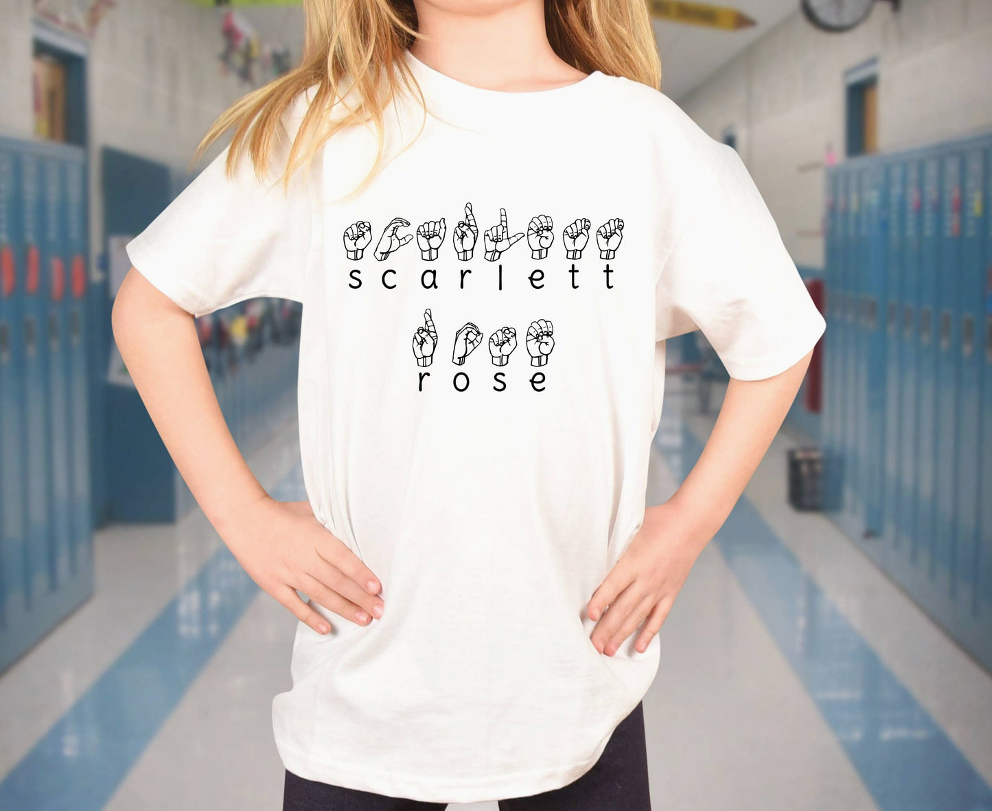 American Sign Language Custom Name Toddler T-Shirt Baby Onesie | ASL Name | Teacher Gift | Personalized Sign Name | Hand Lettering