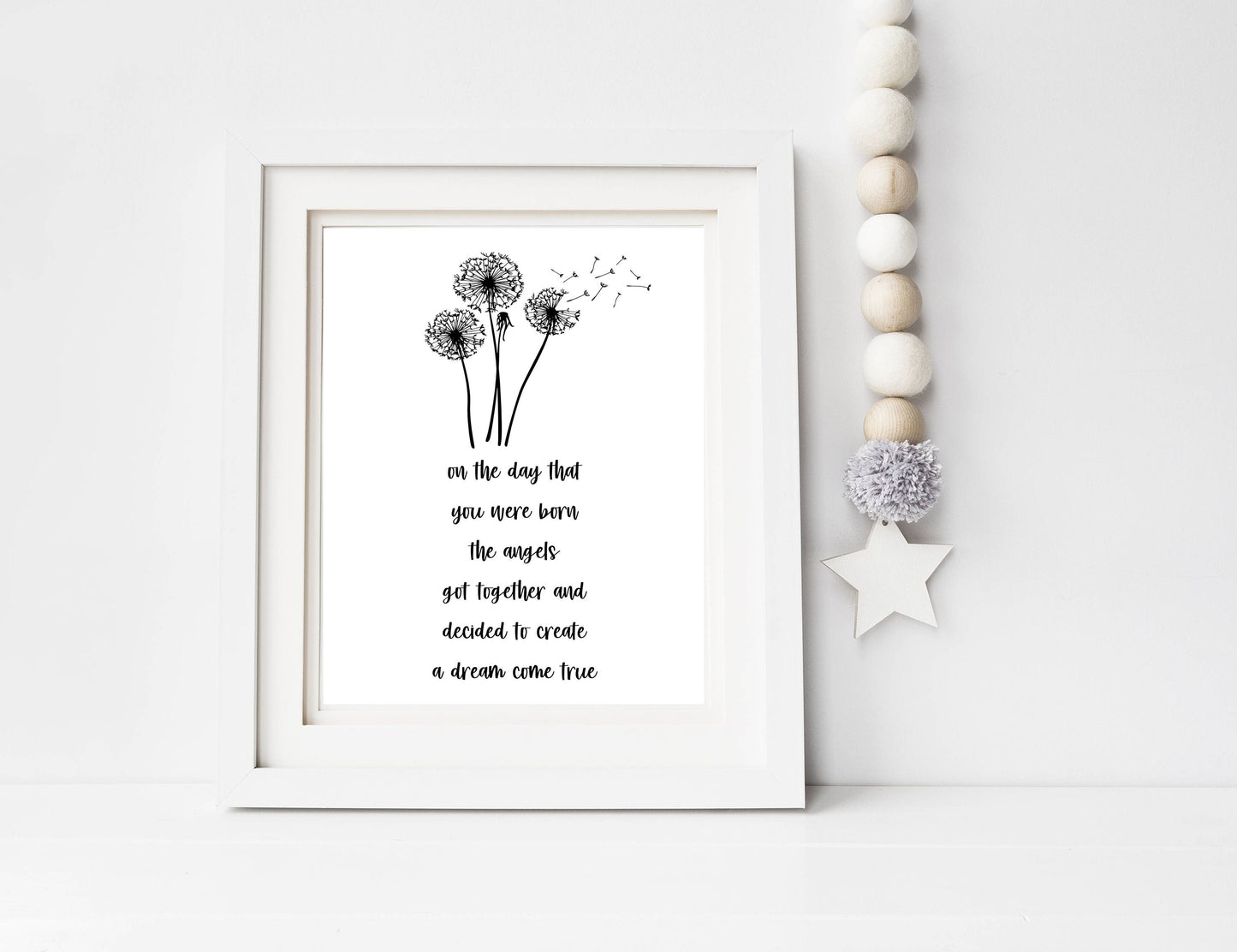 On the Day That You Were Born Print | Digital Download| Baby Room Quote| Printable Wall Art | Dream Come True Boy Girl Nursery Decor | 8x10