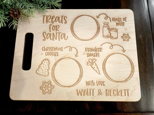 Personalized Santa Cookie Tray | Treats for Santa | Custom Dear Santa Plate | Milk and Cookie Plate | Treats for Santa Board | Christmas Eve