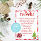 Elf on the Shelf I'm Back Letter | Elf Return Christmas Arrival Printable | INSTANT DOWNLOAD | Print at Home Holiday Santa Activity