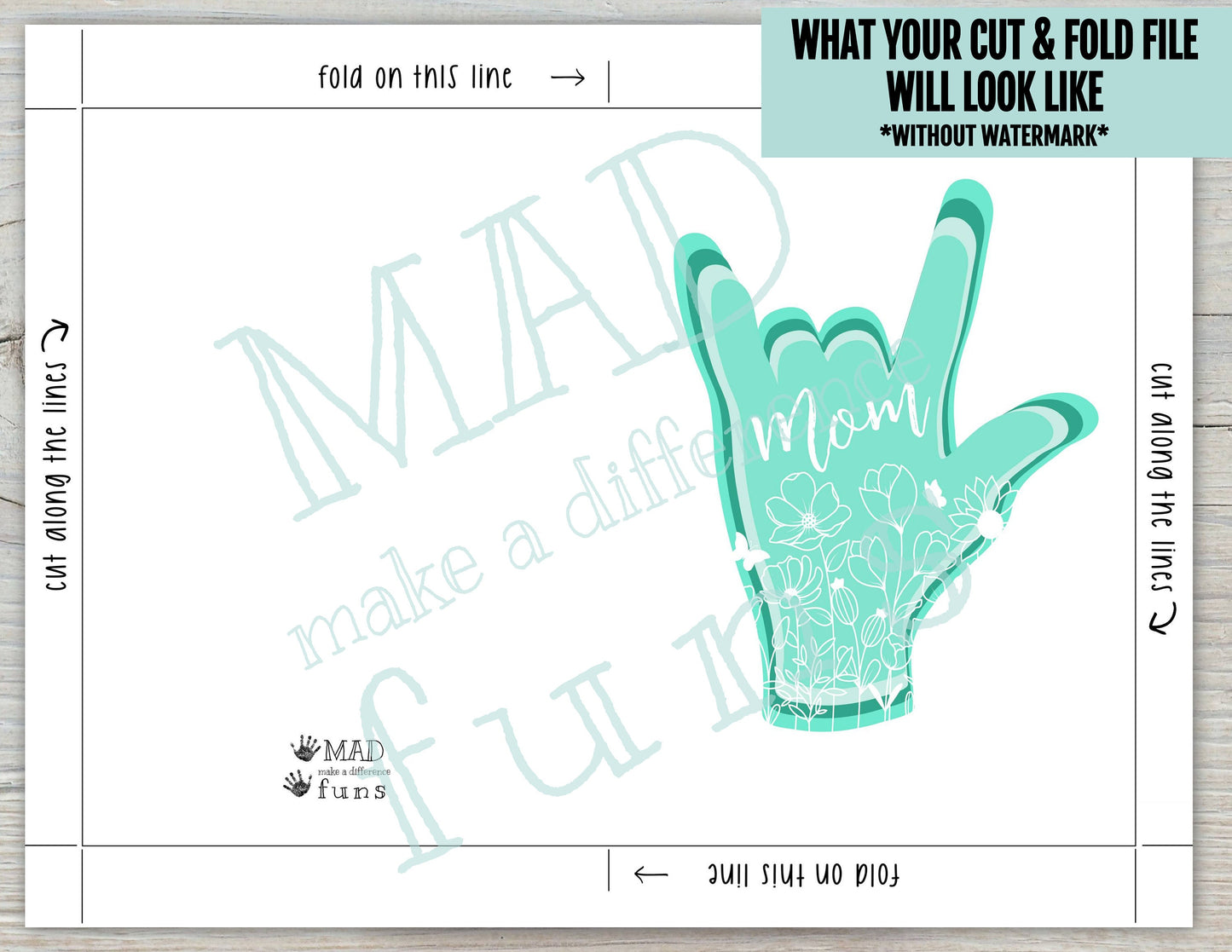 I Love You Mom ASL Sign Language 5x7 Printable Greeting Card | DIGITAL DOWNLOAD| Mother's Day Gift | Happy Mothers Day Mom | Print At Home