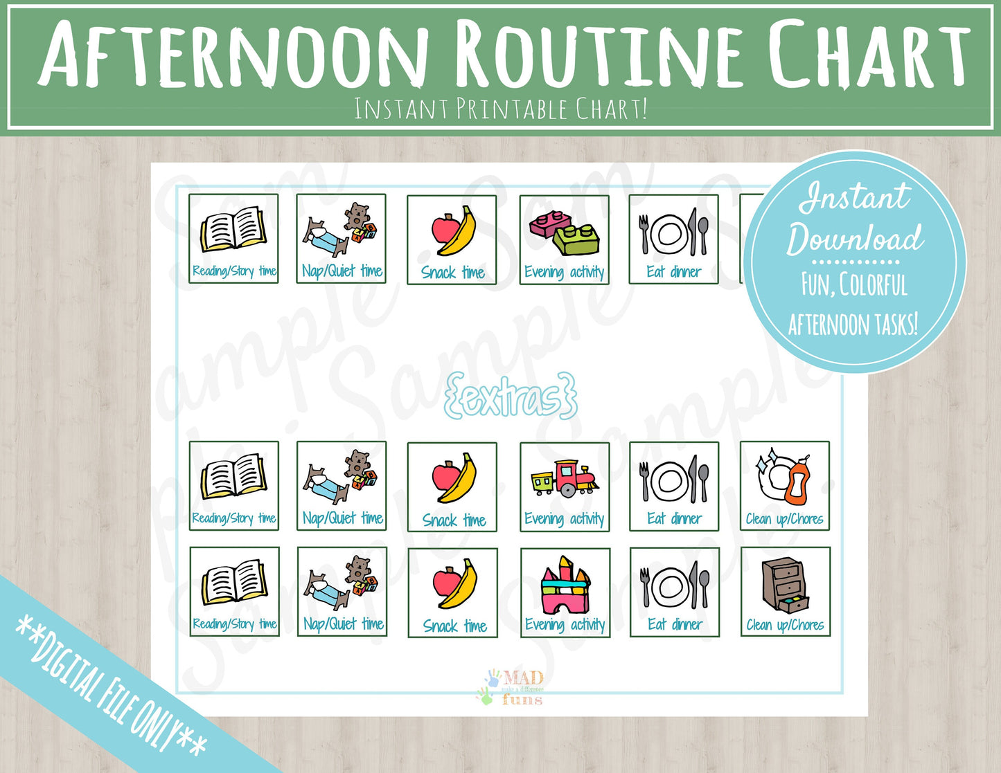 Afternoon Routine Chart for Toddlers |Toddler Matching Activity| INSTANT PRINTABLE DOWNLOAD| Kids Routine Printable| Daily Schedule Activity