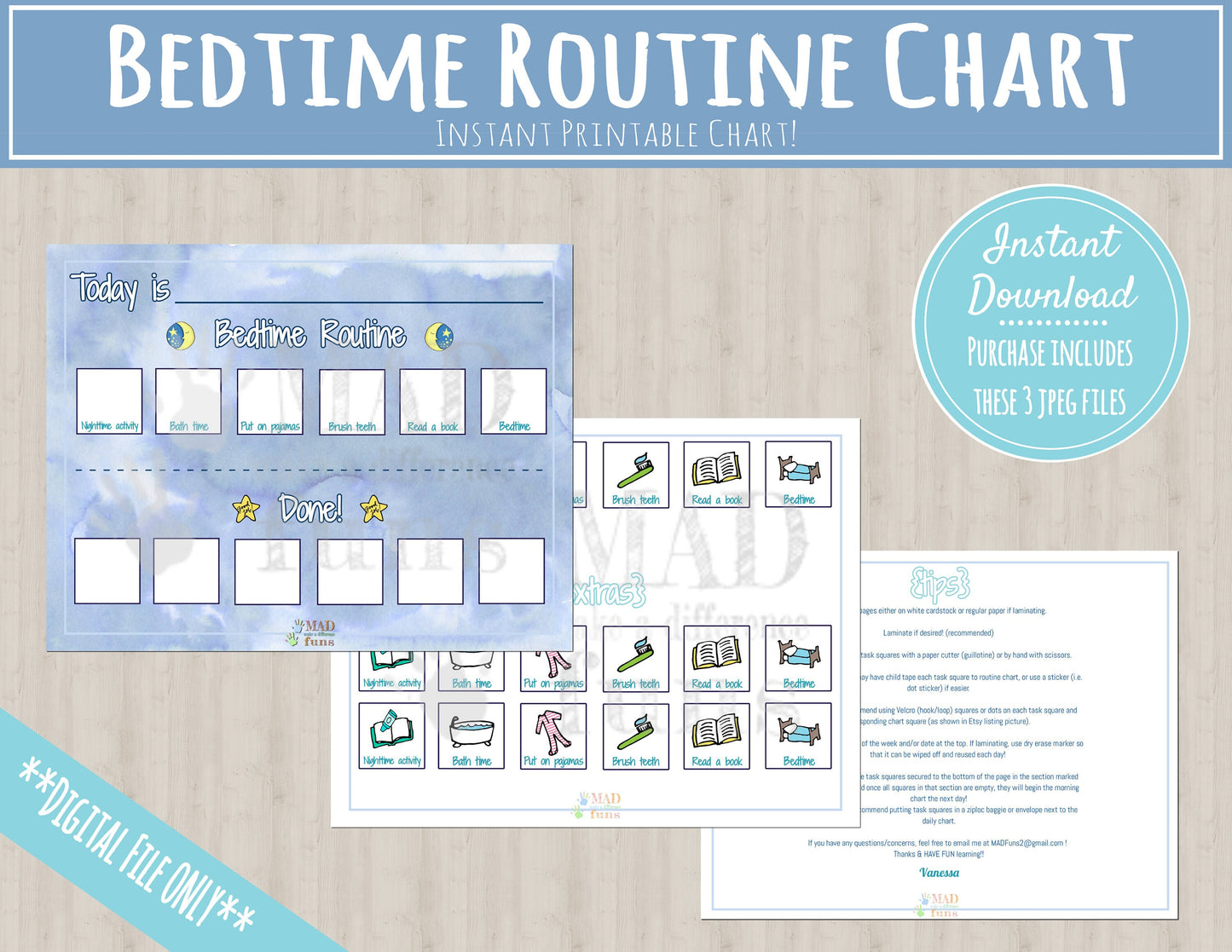 Bedtime Routine Chart for Toddlers |Toddler Matching Activity| INSTANT PRINTABLE DOWNLOAD| Kids Routine Printable| Daily Schedule Activity