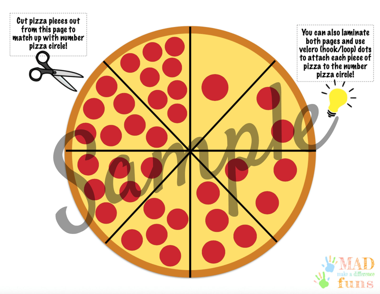 Pizza Count and Match Activity | Printable | INSTANT DOWNLOAD | Preschool | Kindergarten | Homeschool | Learning | Pizza Math