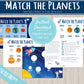 Solar System Learning Planets Activity | INSTANT PRINTABLE DOWNLOAD | Planet Matching Game | Toddler Busy Binder Activities