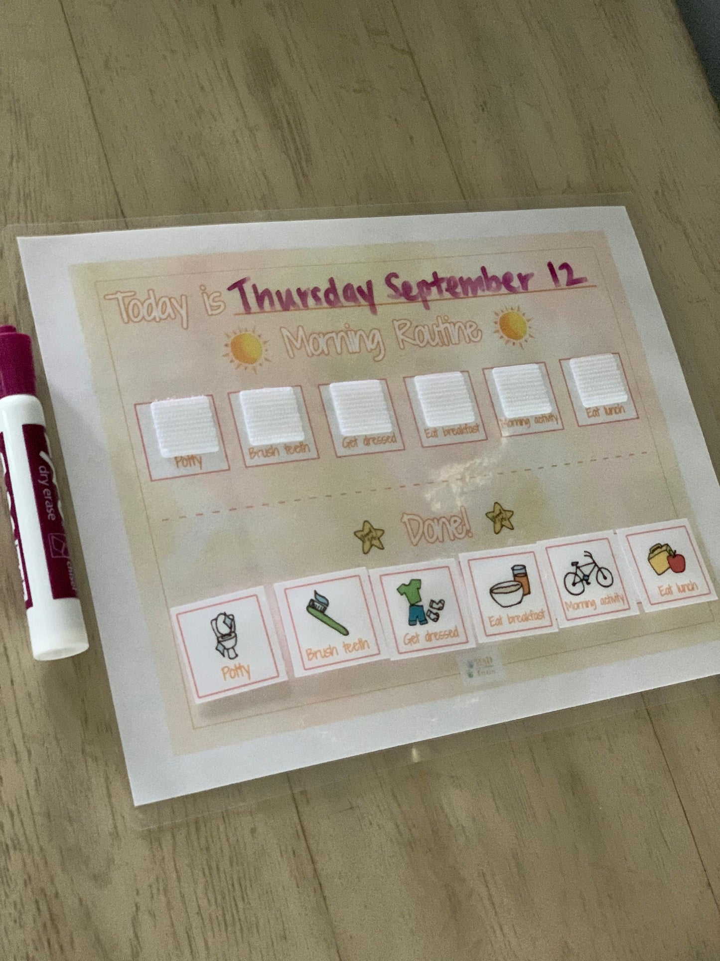 Morning Routine Chart for Toddlers | Toddler Matching Activity| INSTANT PRINTABLE DOWNLOAD| Kids Routine Printable | Daily Schedule Activity