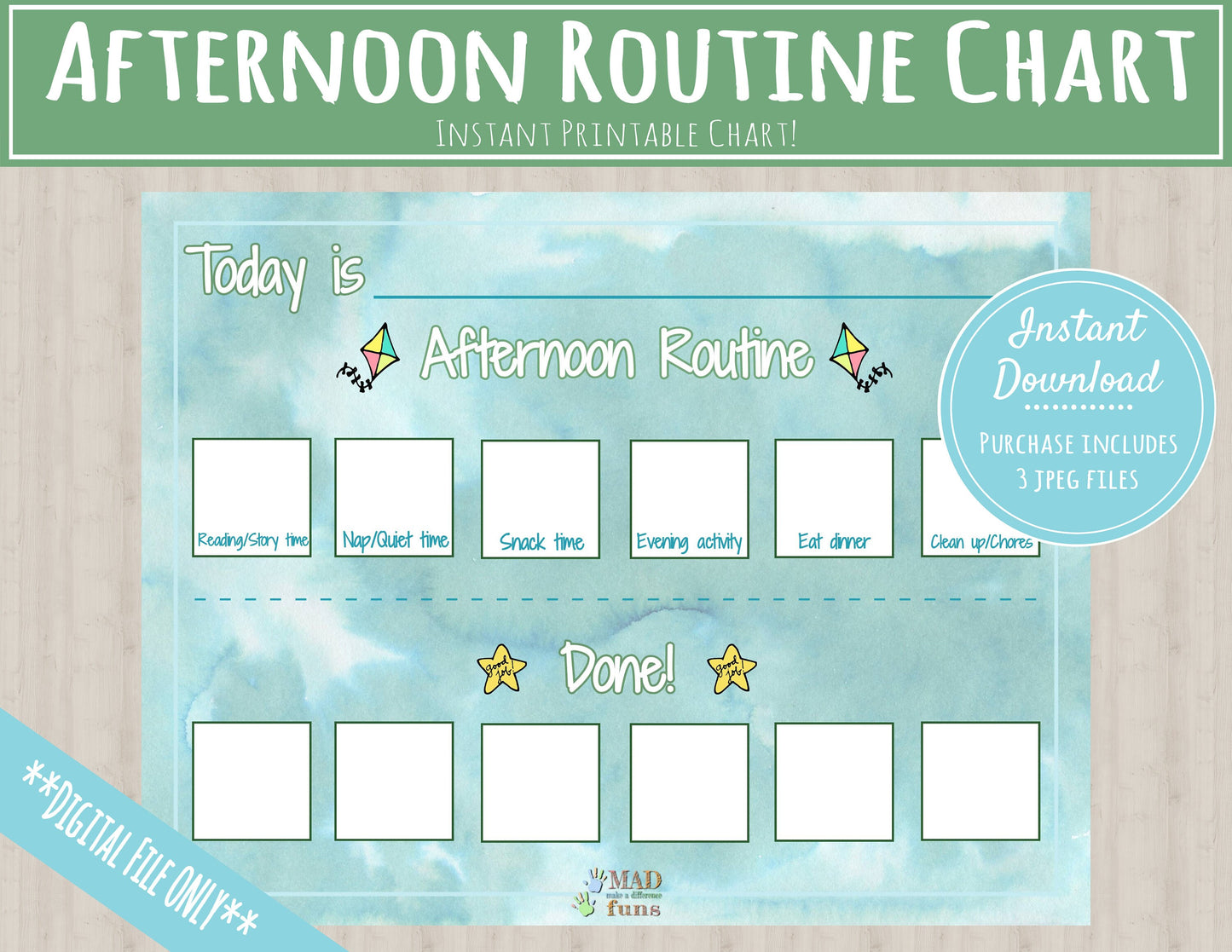 Afternoon Routine Chart for Toddlers |Toddler Matching Activity| INSTANT PRINTABLE DOWNLOAD| Kids Routine Printable| Daily Schedule Activity