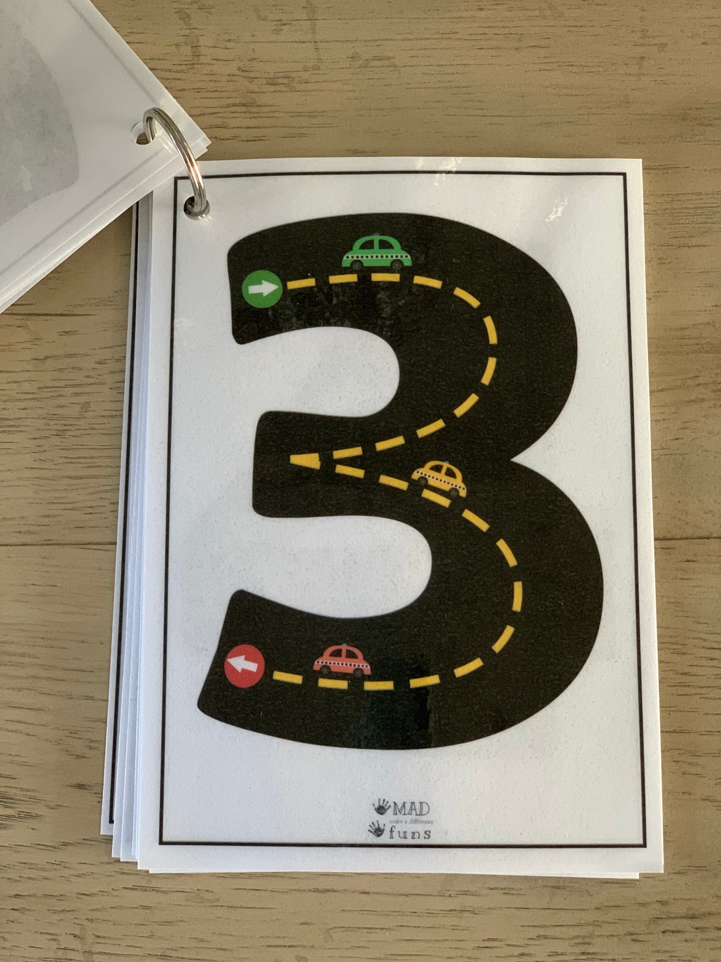 Number Tracing Flashcards | Learn Numbers with Cars and Roads | INSTANT PRINTABLE DOWNLOAD | Preschool Kindergarten Toddler Activities