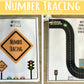 Number Tracing Flashcards | Learn Numbers with Cars and Roads | INSTANT PRINTABLE DOWNLOAD | Preschool Kindergarten Toddler Activities