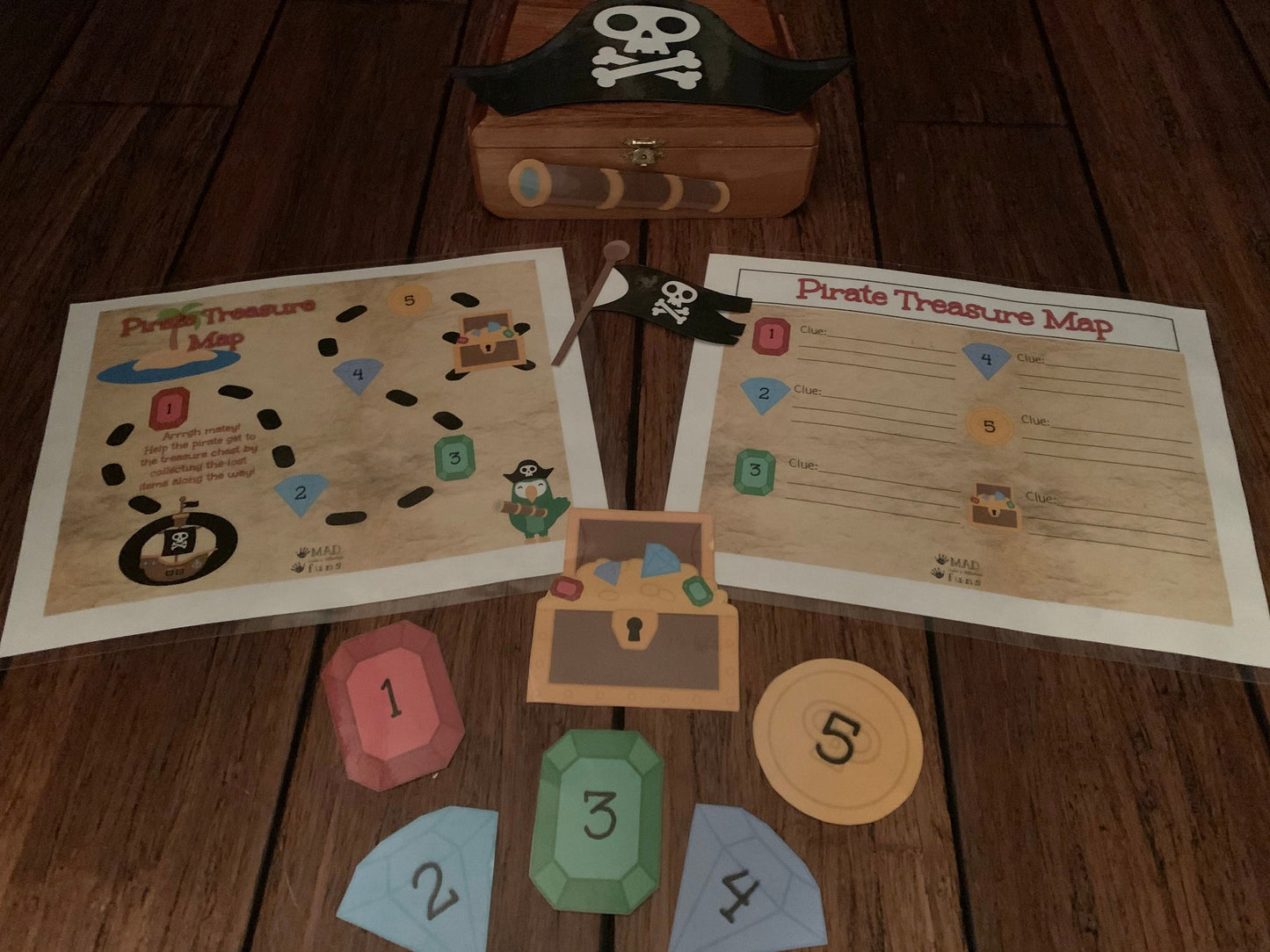 Pirate Treasure Map Activity |INSTANT PRINTABLE DOWNLOAD| Scavenger Hunt Game|Pirate Party Clues|Preschool Kindergarten Toddler Activities