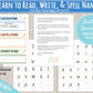 Learn to Read, Spell and Write Name Printable Activity, PERSONALIZED and INSTANT DOWNLOAD for preschool, kindergarten, homeschool!