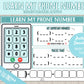 Learn Phone Number Printable Activity | About Me Busy Binder Phone Practice Worksheet | INSTANT DOWNLOAD | Toddler Preschool Kindergarten