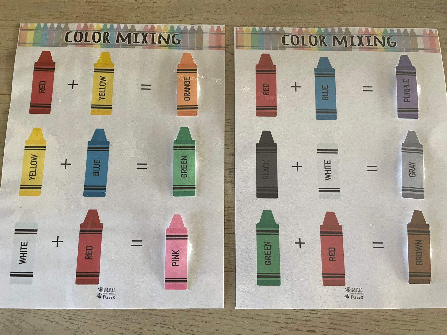 Color Mixing Crayon Activity |INSTANT PRINTABLE DOWNLOAD| Learn Colors Game Match|Toddler Busy Binder Activities|Educational Homeschool PreK