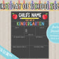 First Day of School Sign | About Me Chalkboard Style Print|PERSONALIZED INSTANT DOWNLOAD| preschool kindergarten grade sign