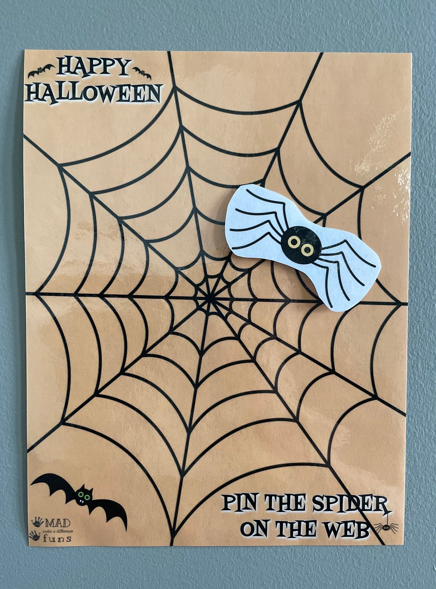 Pin the Spider on the Web Game |INSTANT PRINTABLE DOWNLOAD| Halloween Spiderweb Fun Activity |Preschool Kindergarten Toddler Activities