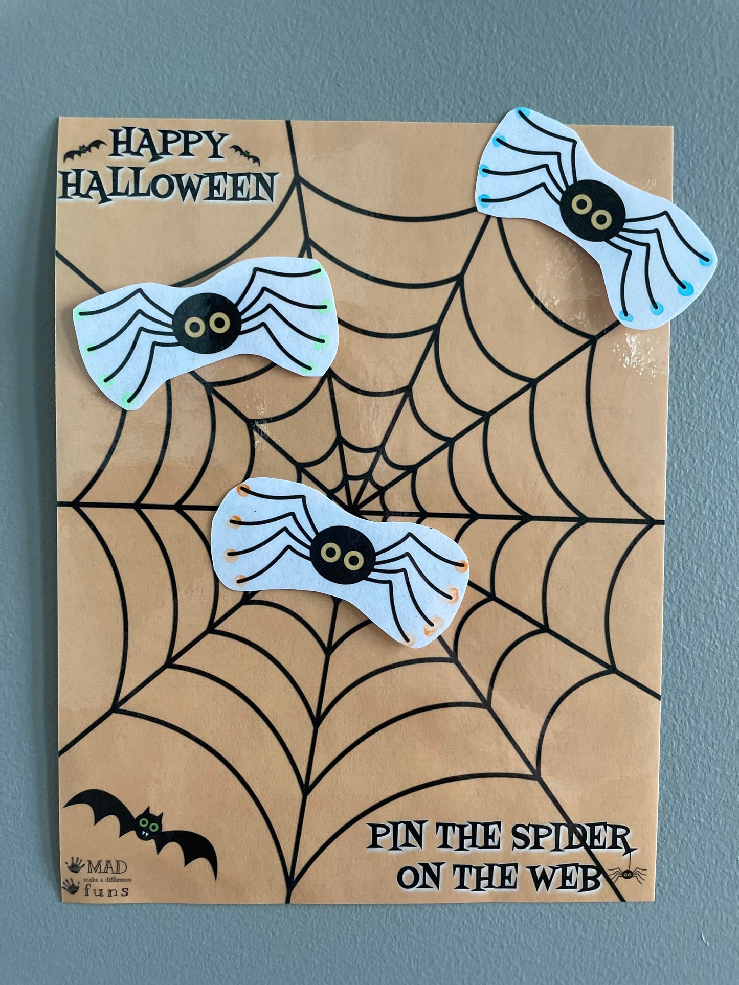 Pin the Spider on the Web Game |INSTANT PRINTABLE DOWNLOAD| Halloween Spiderweb Fun Activity |Preschool Kindergarten Toddler Activities