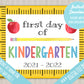 First Day of School Sign | About Me Chalkboard Style Print | INSTANT DIGITAL DOWNLOAD | Print at Home | Kindergarten | School Pictures