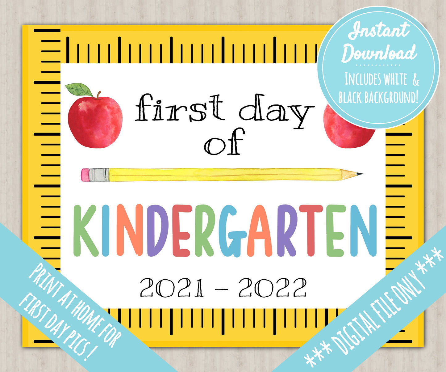 First Day of School Sign | About Me Chalkboard Style Print | INSTANT DIGITAL DOWNLOAD | Print at Home | Kindergarten | School Pictures