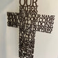 The Lord's Prayer Hanging Wooden Cross | Religious Spiritual Wall Art Gift | Wood Laser Cut Cross | Our Father Wording