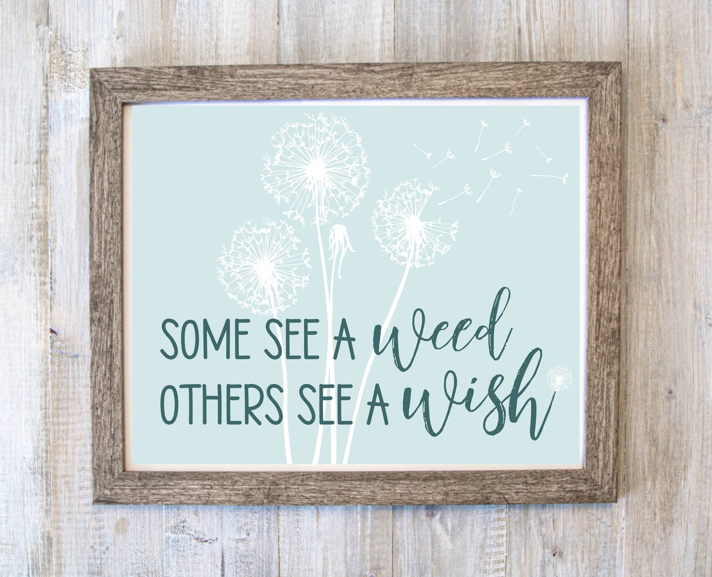 Some See A Weed Others A Wish Print | Digital Download| Motivational Quote Decor| Printable Wall Art| Dandelion Nursery Decor |Inspirational