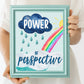 Power of Perspective Print | Digital Download| Motivational Quote Decor| Printable Wall Art| Positive Bedroom Nursery |Inspirational Rainbow