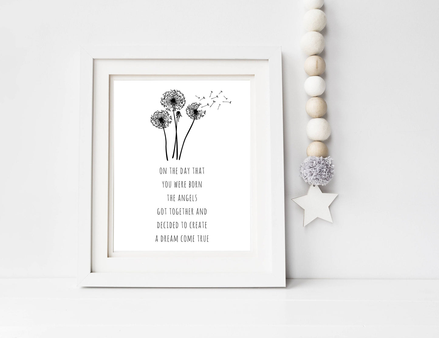 On the Day That You Were Born Print | Digital Download| Baby Room Quote| Printable Wall Art | Dream Come True Boy Girl Nursery Decor | 8x10