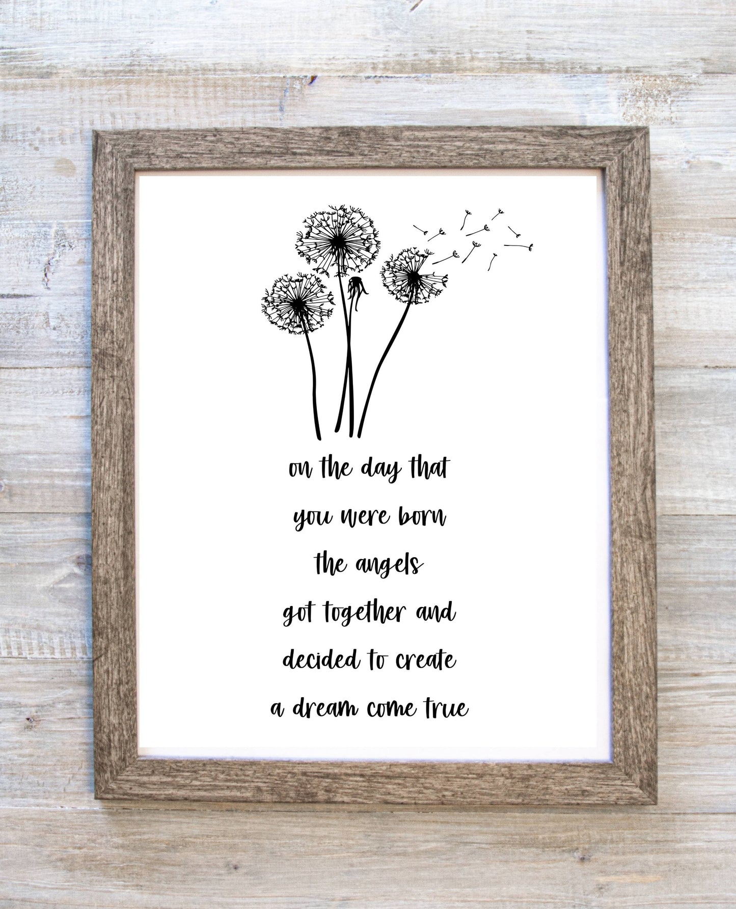 On the Day That You Were Born Print | Digital Download| Baby Room Quote| Printable Wall Art | Dream Come True Boy Girl Nursery Decor | 8x10