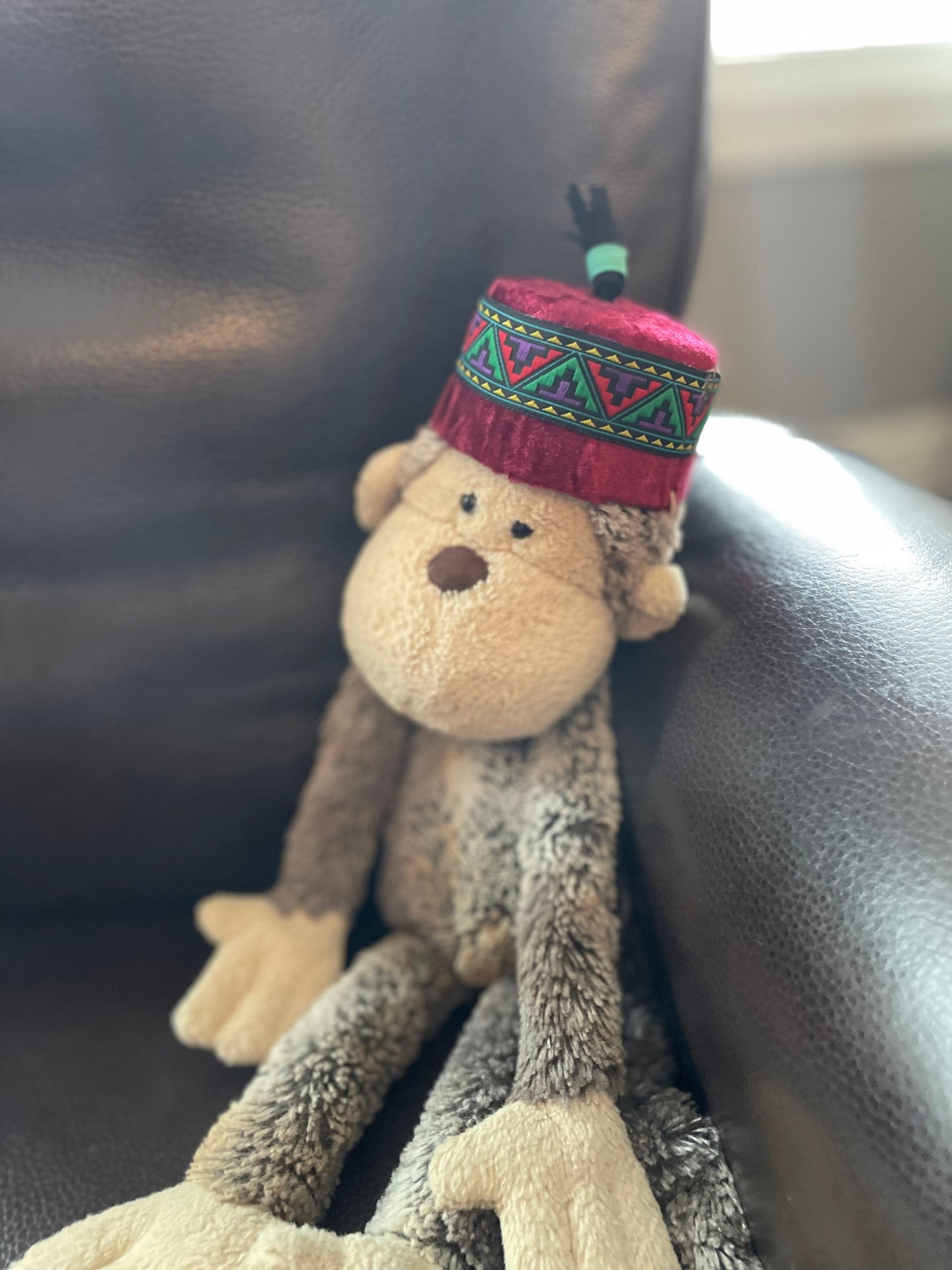 Abu Monkey Hat for Toy/ Stuffed Animal /Doll from Aladdin Movie | Pretend Play Hand Sewn Miniature Hat | Halloween Costume