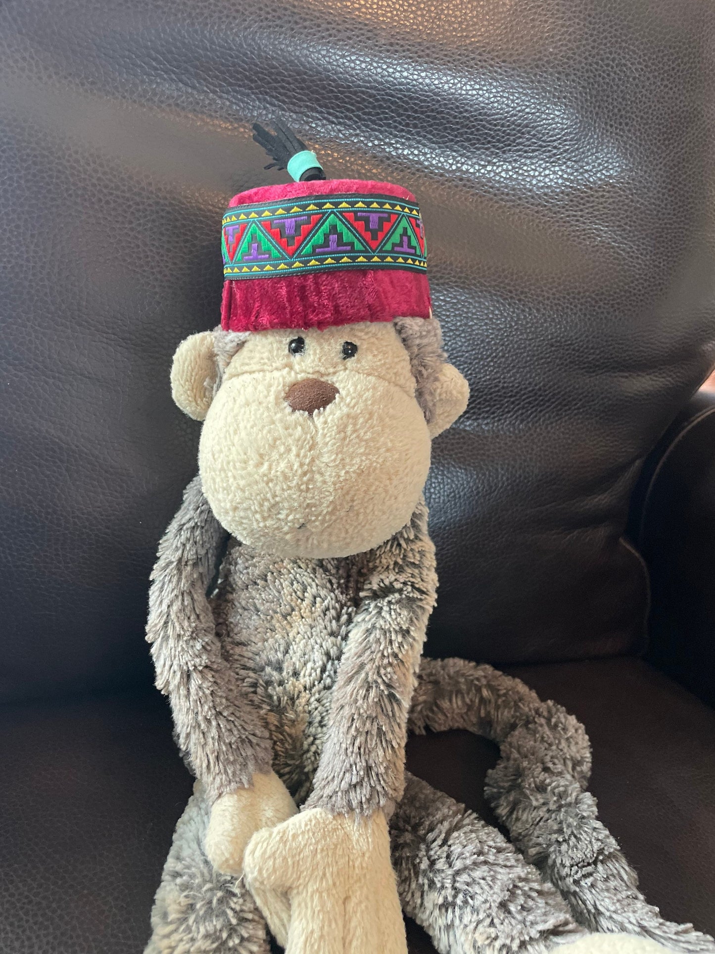 Abu Monkey Hat for Toy/ Stuffed Animal /Doll from Aladdin Movie | Pretend Play Hand Sewn Miniature Hat | Halloween Costume