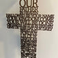 The Lord's Prayer Hanging Wooden Cross | Religious Spiritual Wall Art Gift | Wood Laser Cut Cross | Our Father Wording