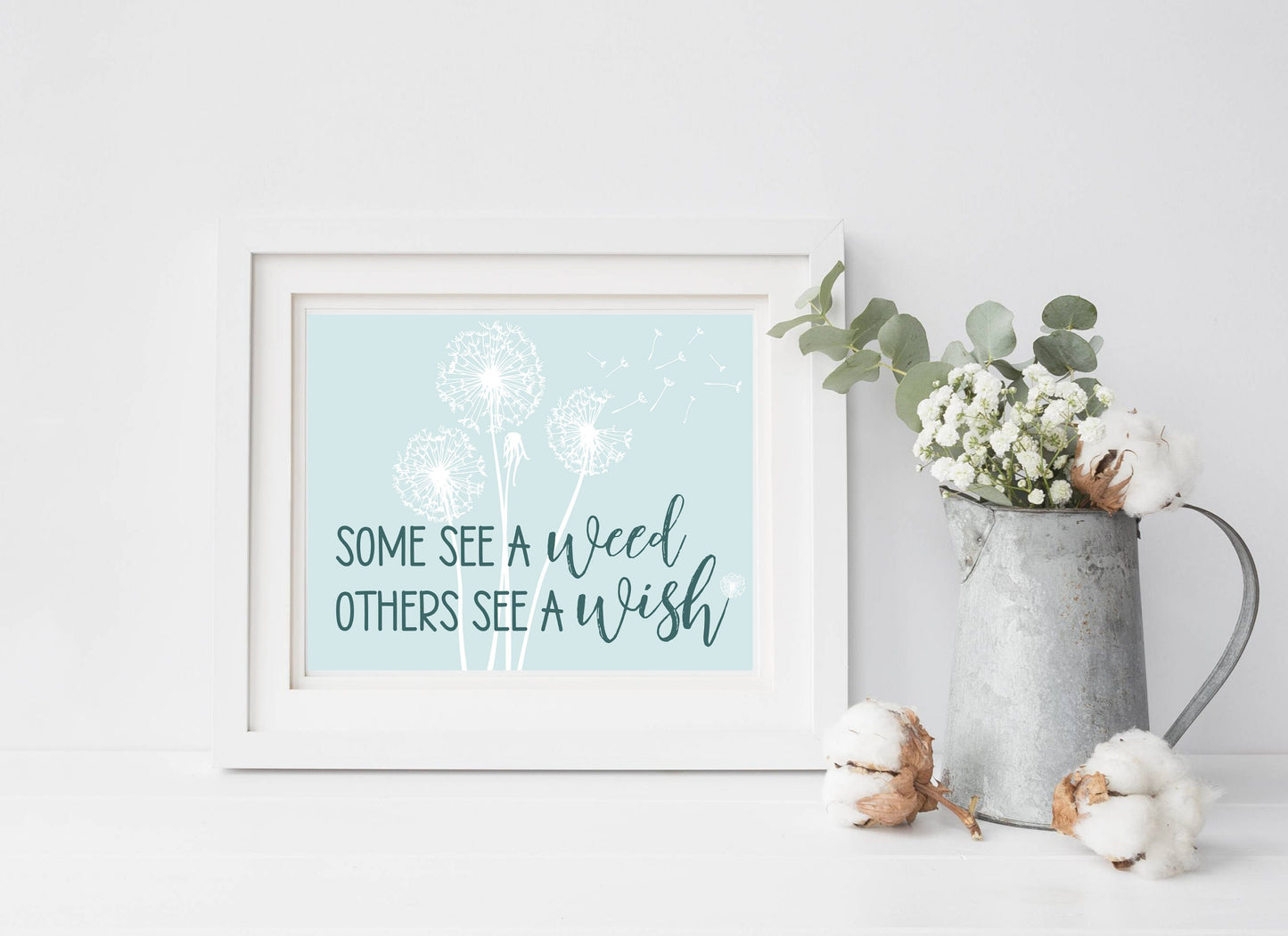 Some See A Weed Others A Wish Print | Digital Download| Motivational Quote Decor| Printable Wall Art| Dandelion Nursery Decor |Inspirational