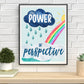 Power of Perspective Print | Digital Download| Motivational Quote Decor| Printable Wall Art| Positive Bedroom Nursery |Inspirational Rainbow