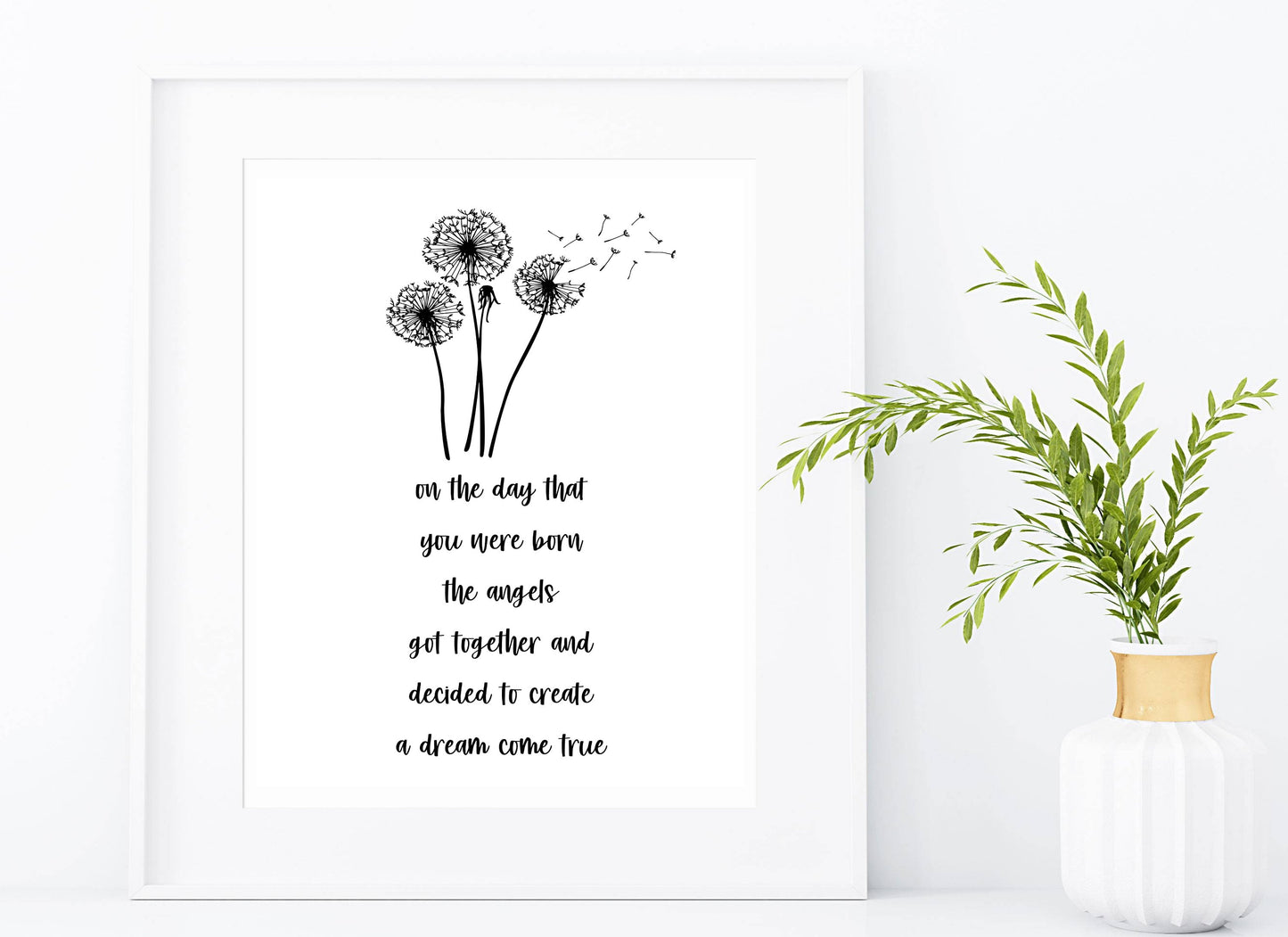 On the Day That You Were Born Print | Digital Download| Baby Room Quote| Printable Wall Art | Dream Come True Boy Girl Nursery Decor | 8x10