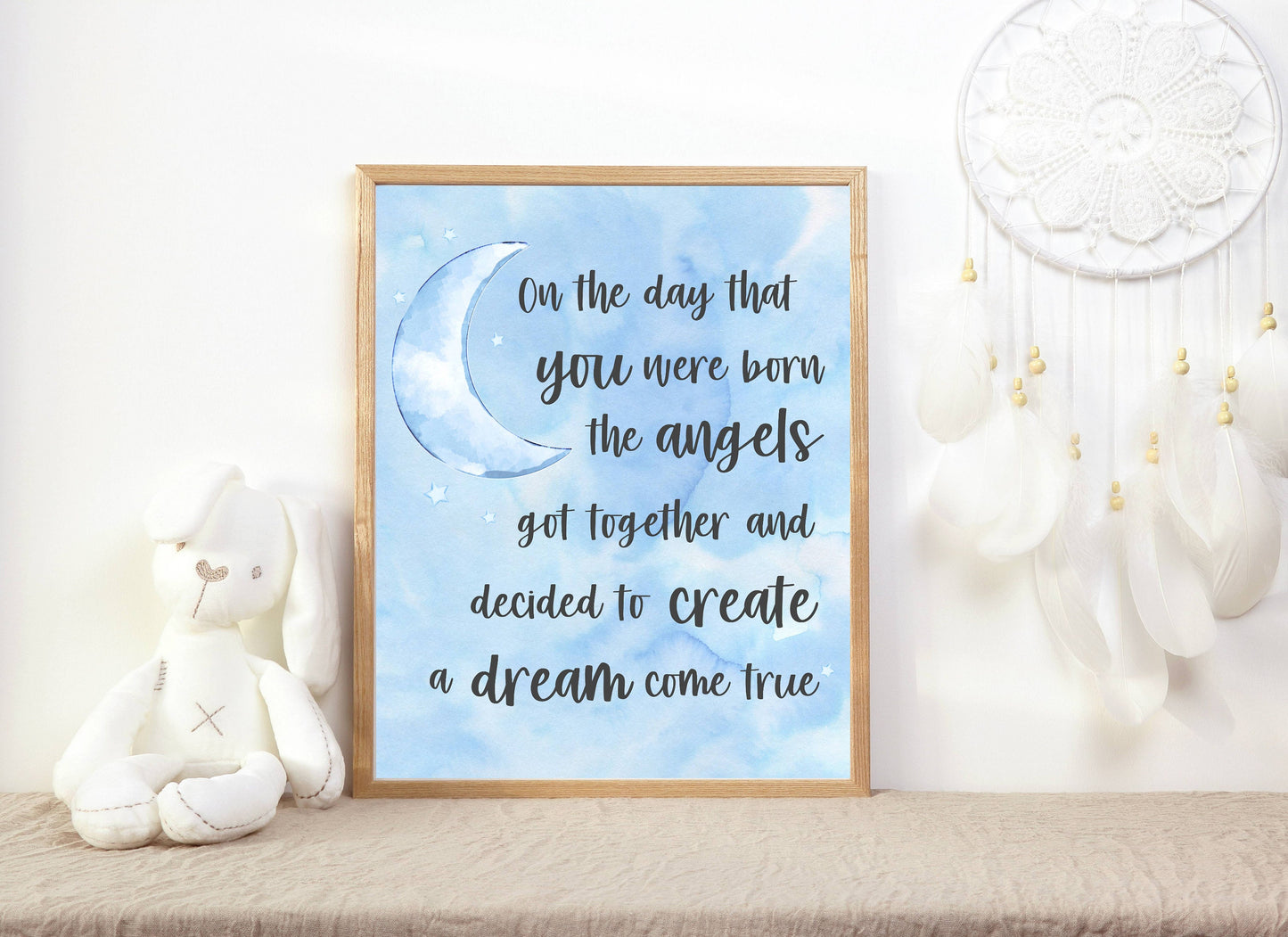 On the Day You Were Born Print | Digital Download| Baby Room Quote| Printable Wall Art | Moon Dream Come True Boy Girl Nursery Decor | 8x10