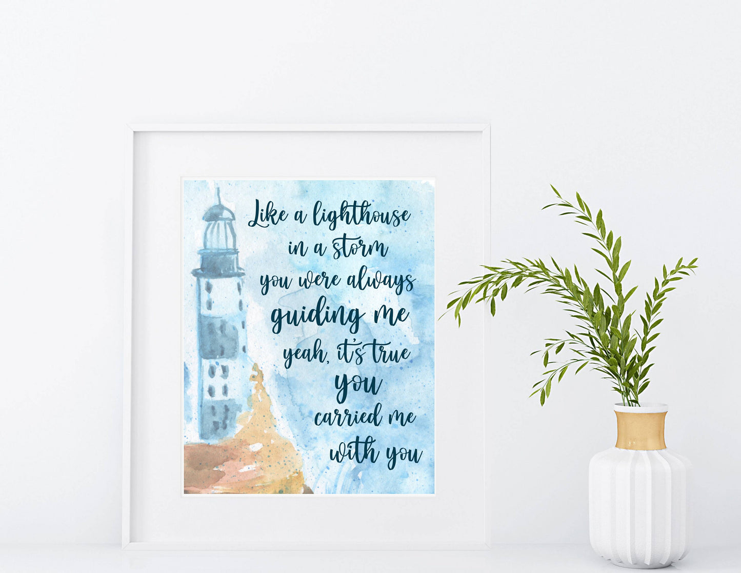 You Carried Me With You Print | Lighthouse in a Storm| Digital Download | Onward Quote Decor| Printable Wall Art |Lighthouse Nursery Decor