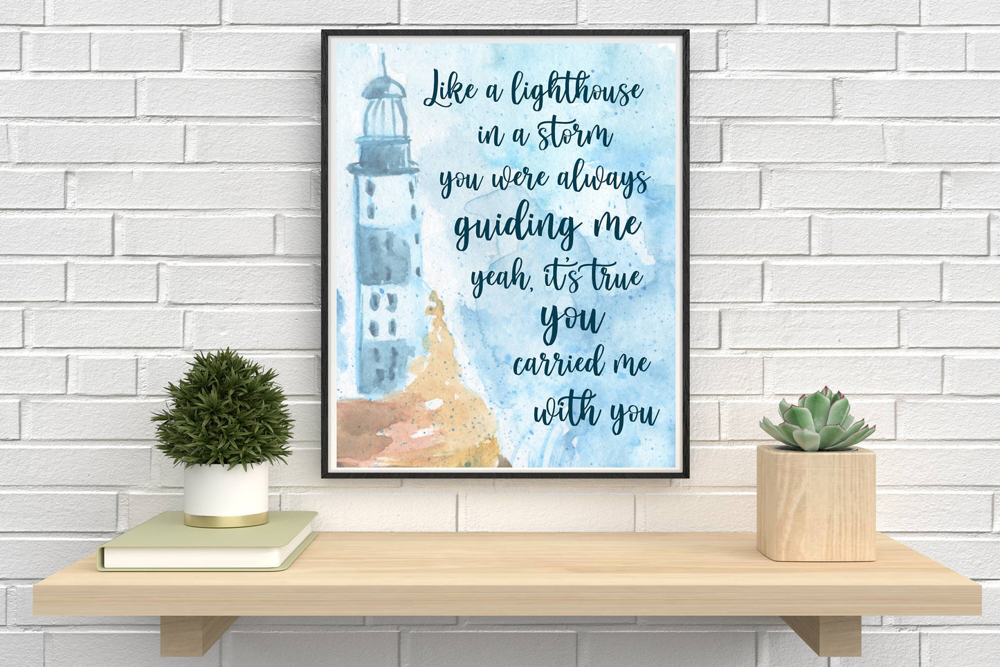 You Carried Me With You Print | Lighthouse in a Storm| Digital Download | Onward Quote Decor| Printable Wall Art |Lighthouse Nursery Decor