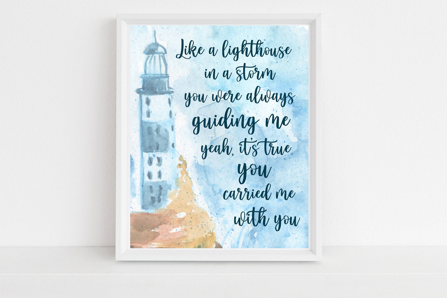 You Carried Me With You Print | Lighthouse in a Storm| Digital Download | Onward Quote Decor| Printable Wall Art |Lighthouse Nursery Decor