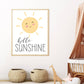 Hello Sunshine Print | Digital Download| Baby Room Quote Decor | Printable Wall Art | Sun Boy Girl Nursery Decor | 8x10 frame