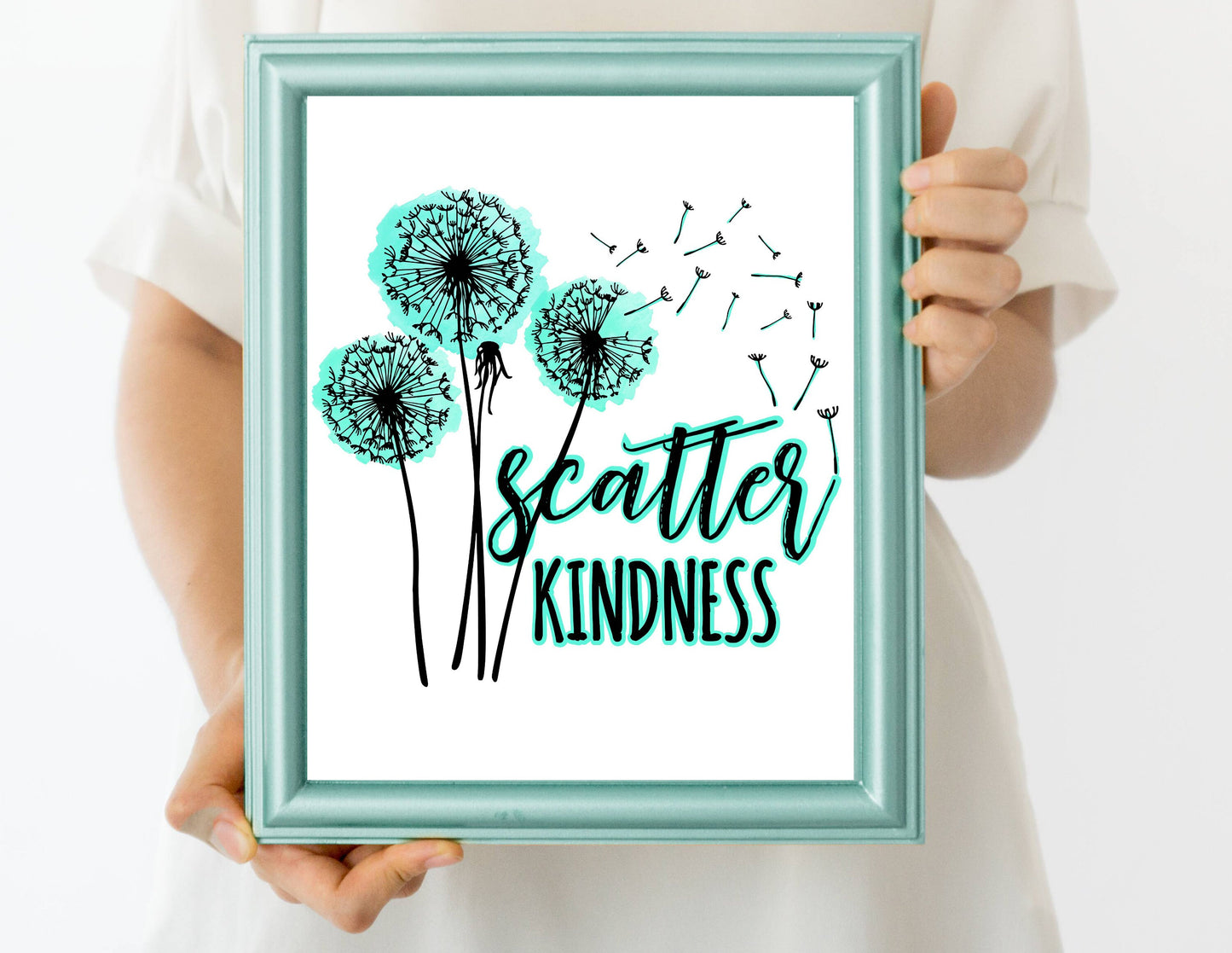 Scatter Kindness Print 8x10 | Dandelion Wish | Digital Download | Inspirational Decor | Printable Nursery Wall Art | Graduation Gift