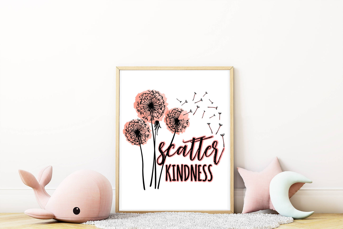 Scatter Kindness Print 8x10 | Dandelion Wish | Digital Download | Inspirational Decor | Printable Nursery Wall Art | Graduation Gift