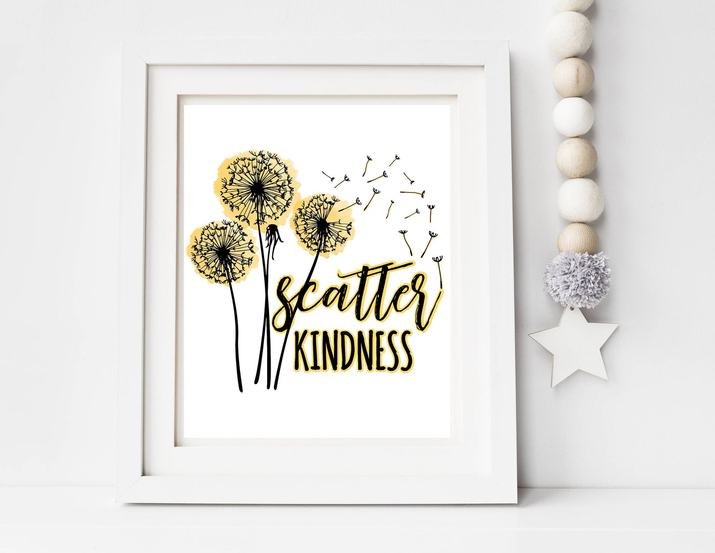 Scatter Kindness Print 8x10 | Dandelion Wish | Digital Download | Inspirational Decor | Printable Nursery Wall Art | Graduation Gift