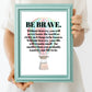 Be Brave Quote Print | BIG MAGIC | Creativity Printable Wall Art | Digital Download | Elizabeth Gilbert | Hot Air Balloon