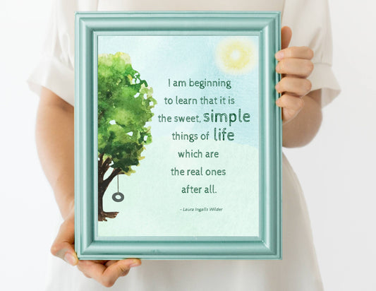 Simple Life Quote Print | Digital Download| Inspirational Decor | Printable Wall Art | Tire Swing Tree | I'm Beginning to Learn