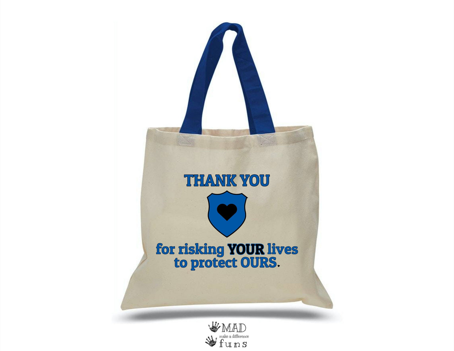 Law Enforcement Thank You Gift Tote Bag | Police Appreciation Bag | Bookbag School Canvas Bag| You Make A Difference