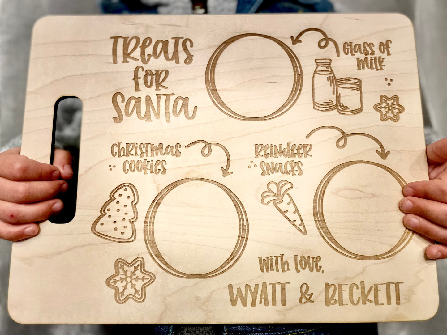 Personalized Santa Cookie Tray | Treats for Santa | Custom Dear Santa Plate | Milk and Cookie Plate | Treats for Santa Board | Christmas Eve