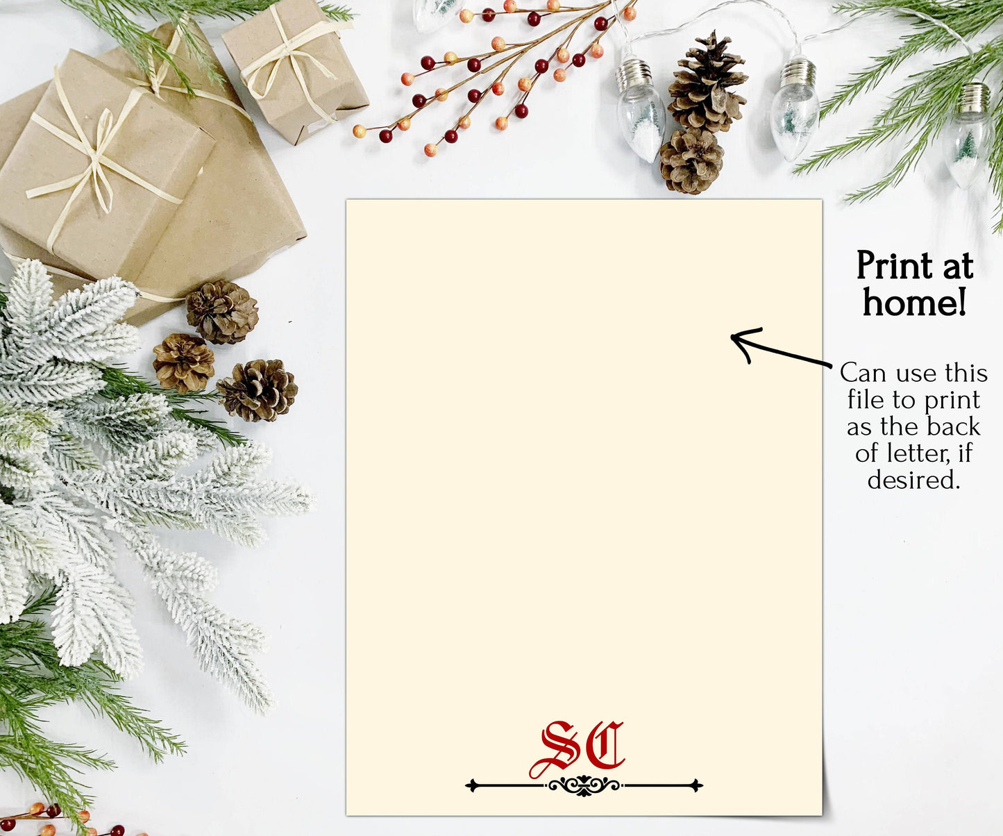 Letter From Santa Print at Home | INSTANT DOWNLOAD | Santa Claus Mail From North Pole | Kid's Christmas Note | Digital Printable