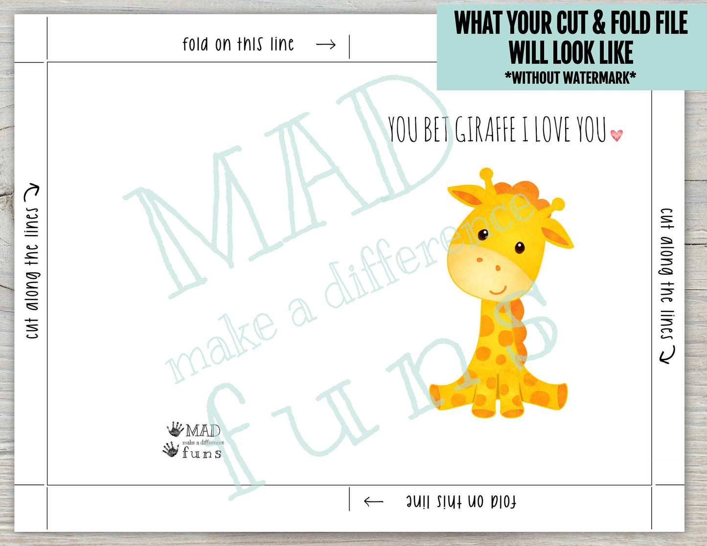 You Bet Giraffe I Love You 5x7 Printable Greeting Card | DIGITAL DOWNLOAD | Funny Valentine's Day Anniversary Best Friend Gift