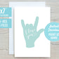 I Love You Teal ASL Sign Language Hand Symbol 5x7 Printable Greeting Card | DIGITAL DOWNLOAD | Valentine's Day Gift Friend Deaf Interpreter