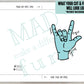 I Love You Teal ASL Sign Language Hand Symbol 5x7 Printable Greeting Card | DIGITAL DOWNLOAD | Valentine's Day Gift Friend Deaf Interpreter